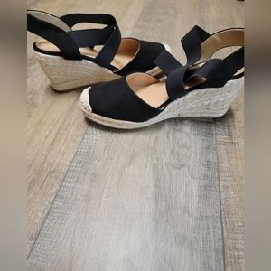 Closed toe espadrilles wedge sandals